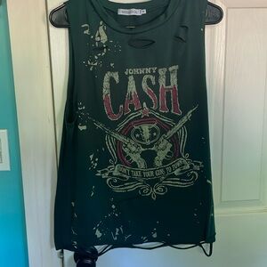 MISSLOOK Green Johnny Cash Tank Top